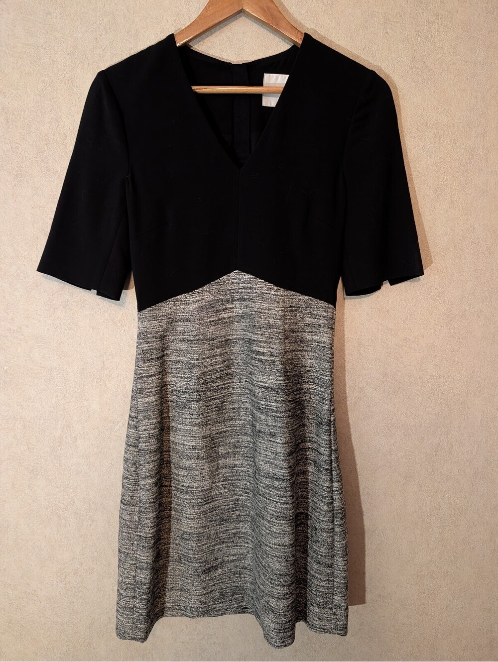 LK BENNETT black gray short sleeve dress sz 4
